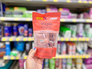 walmart vagisil cleansing cloths hand holding