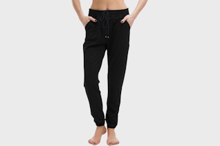 a woman wearing joggers