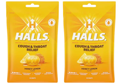 2 HALLS Cough Drop Bags