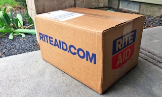Rite Aid box on a front porch