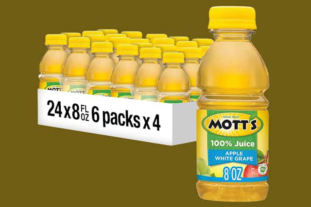 Mott's 100% Apple White Grape Juice 24-Pack, as Low as $11.14 on Amazon card image