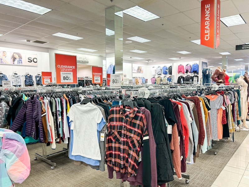 Clearance section of Kohls