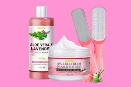 a pink pedicure kit