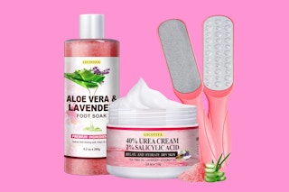 a pink pedicure kit