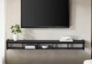 black floating tv stand