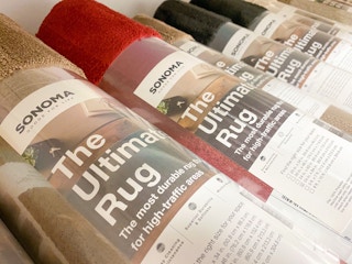 sonoma rugs on shelves