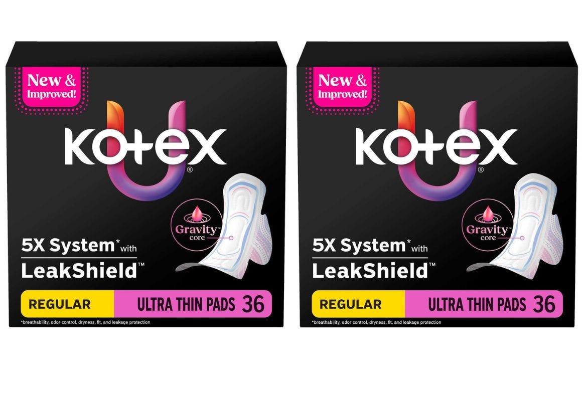 2 Kotex Ultra Thin Pad Boxes