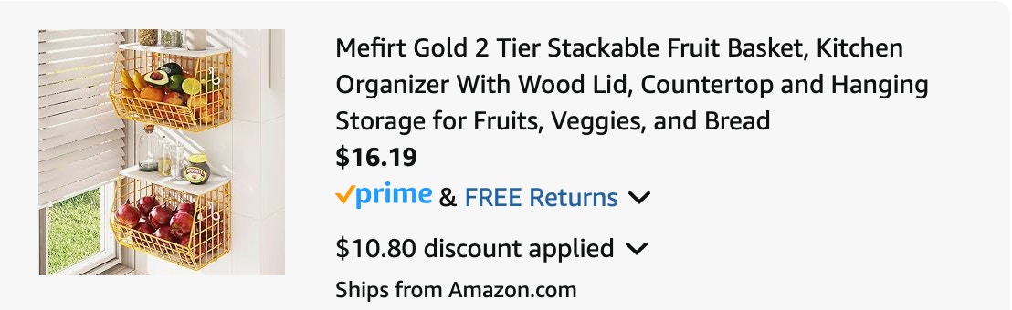 fruit basket Amazon receipt