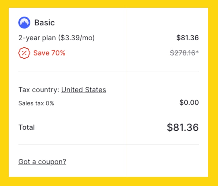 NordVPN Cart Image
