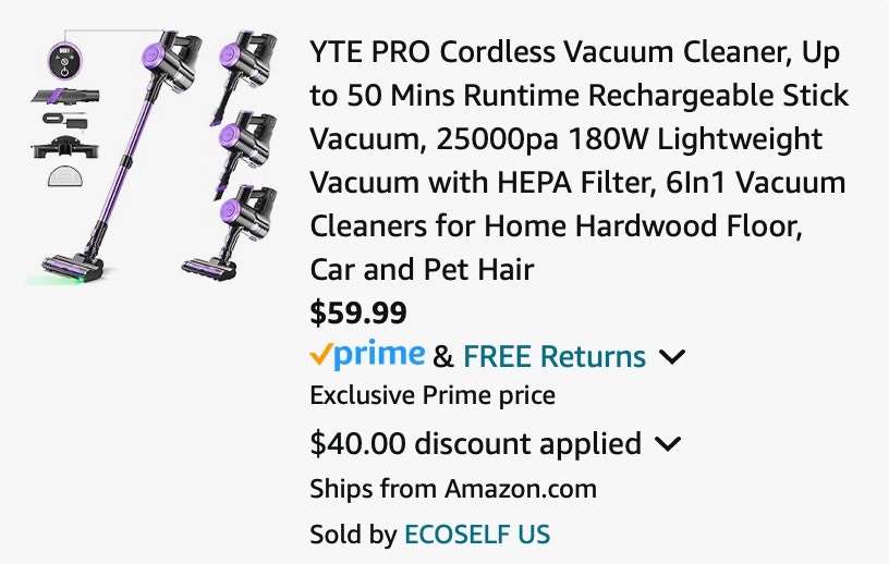 YTE PRO Cordless Vacuum Cleaner
