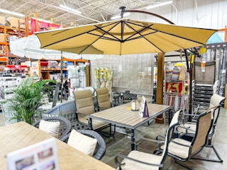 the patio area at Home Depot