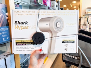 kohls shark hair dryer in store photo being held