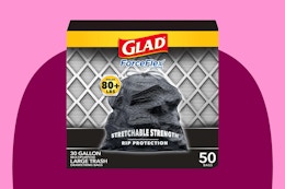 Glad ForceFlex Large Trash Bags, as Low as $8 per Box on Amazon card image