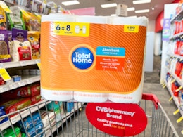 package of paper towels on a cart