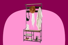 costway hall tree shoe bench