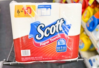 pack of Scott Paper towels in shopping cart