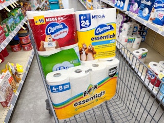 bounty charmin puffs items in walgreens cart