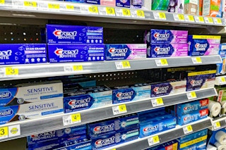 crest toothpaste section at dollar general