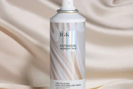 igk midnight silk hair mask on a silk background