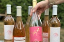 bottles of rose wine 