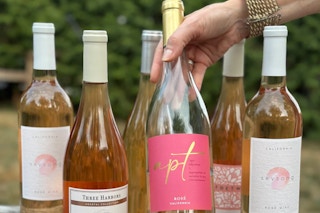 bottles of rose wine