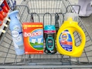 tide simply downy bounce febreze in walgreens cart