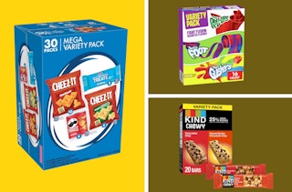 boxes of snacks in a collage