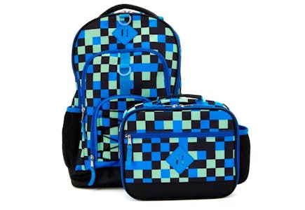 Kids’ Checkered Backpack Set