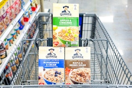 quaker oatmeal in shopping cart