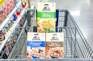 quaker oatmeal in shopping cart
