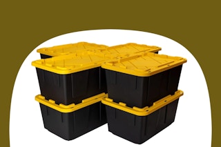 costco greenmade storage bins on olive and white background