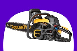 Stock image of the Poulan Gas Chainsaw (yellow & black)