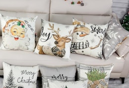 Christmas Double-Sided Pillow Cover 4-Pack, Now $9 on Amazon card image