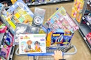 cart full of clearance toys at Walmart