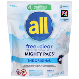 2 All Free Clear Mighty Pacs Bags
