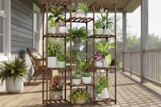 walmart wood plant stand