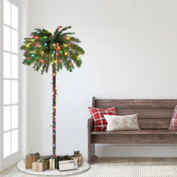 Lighted Palm Pine Christmas Tree