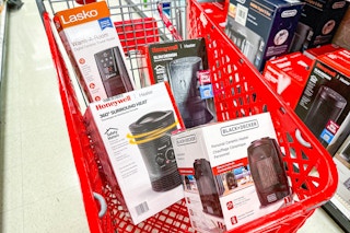 space heaters in a target cart