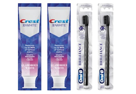 2 Crest Toothpastes + 2 Oral-B Toothbrushes