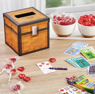 Hallmark Minecraft Valentine's Day Cards & Mailbox for Classroom Exchange