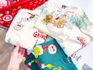 the grinch matching fleece sitting on a target shelf