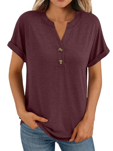 Women's Short Sleeve Henley Top