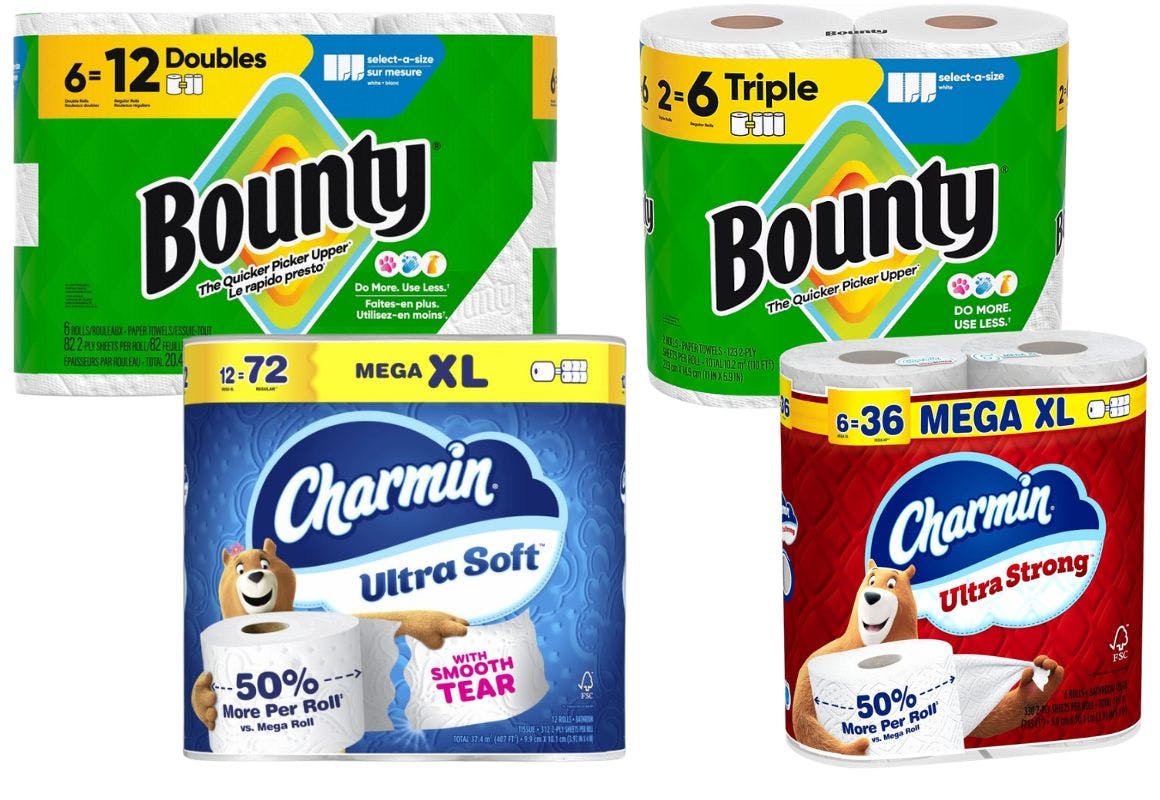 2 Bounty + 2 Charmin