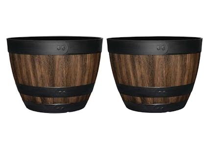 2 Vigoro Wine Barrel Planters
