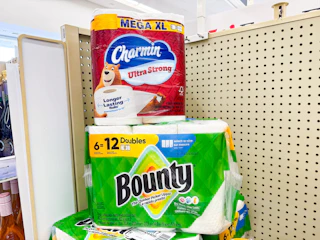 bounty paper towels and charmin toilet paper