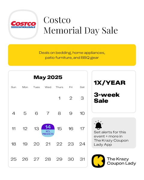 Costco Memorial Day Sale 2025 predicted start date