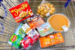 sams club thanksgiving dinner essentials in shopping cart