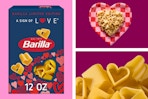 Stock images of Barilla heart-shaped pasta