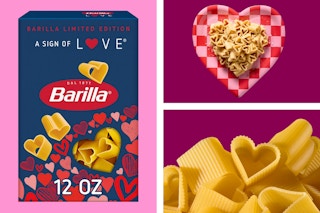 Stock images of Barilla heart-shaped pasta