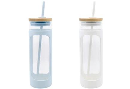 Glass Silicone Water Bottle